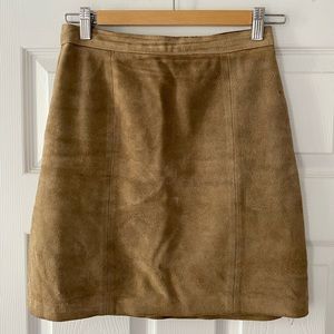 VINTAGE Camel - Real Suede Mini Skirt - Small